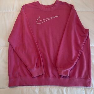 Nike Bright Pink Dri-FIT Crewneck with White Swoosh